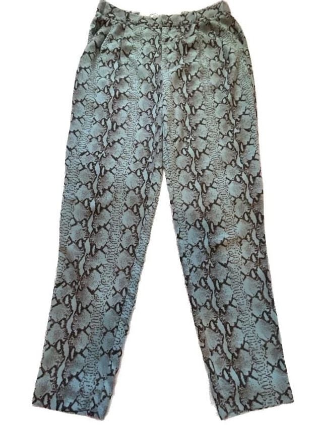 Rachel Rachel Roy Size 0 Blue Snake Print Trousers